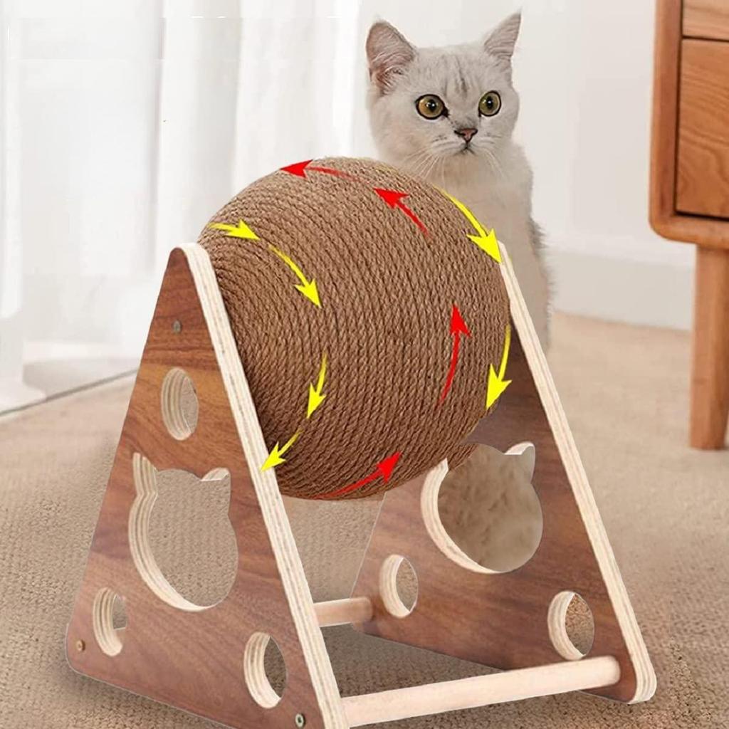 Triangle Stand Sisal Cat Scratching Ball Toy Large by HitMyNeed