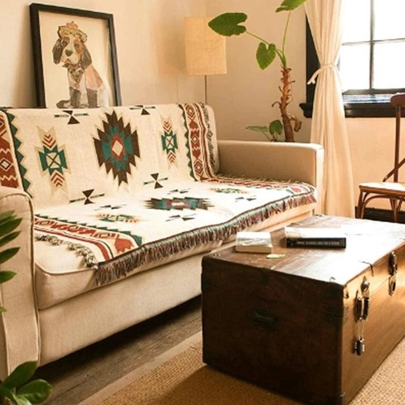 Tribal Boho Cotton Blanket & Outdoor Rug by HitMyNeed