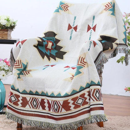 Tribal Boho Cotton Blanket & Outdoor Rug by HitMyNeed
