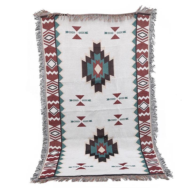 Tribal Boho Cotton Blanket & Outdoor Rug by HitMyNeed
