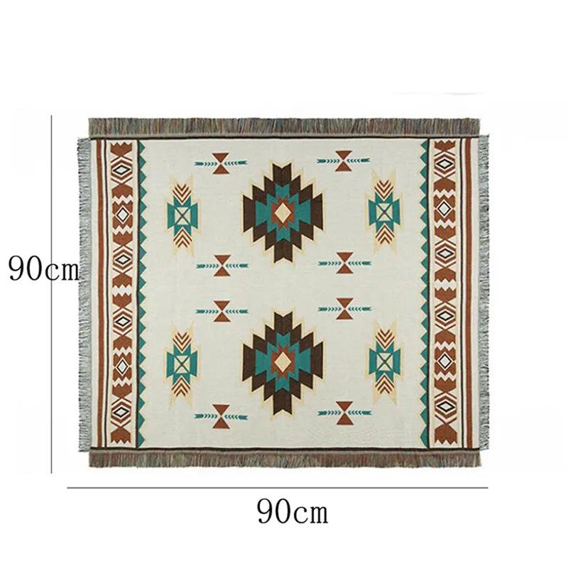 Tribal Boho Cotton Blanket & Outdoor Rug by HitMyNeed