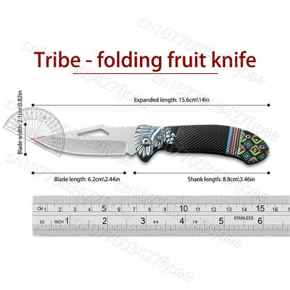 Tribe Stainless Steel Folding Outdoor Knife by HitMyNeed
