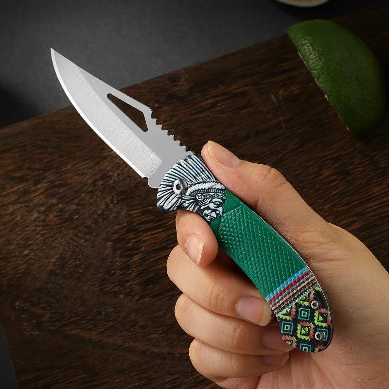 Tribe Stainless Steel Folding Outdoor Knife by HitMyNeed