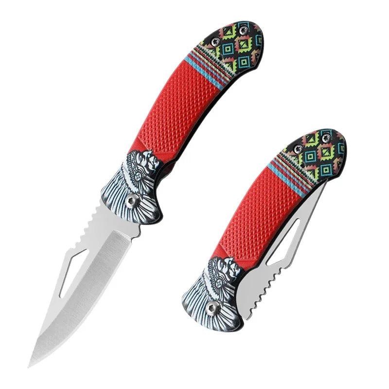 Tribe Stainless Steel Folding Outdoor Knife red by HitMyNeed