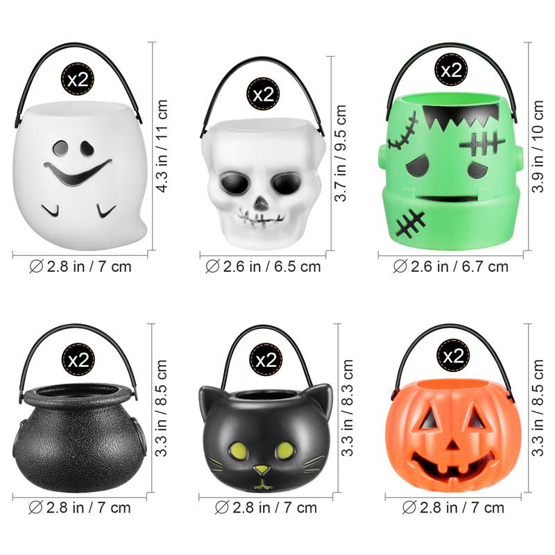 Trick or Treat Halloween Candy Buckets Set (12 Pack) by HitMyNeed