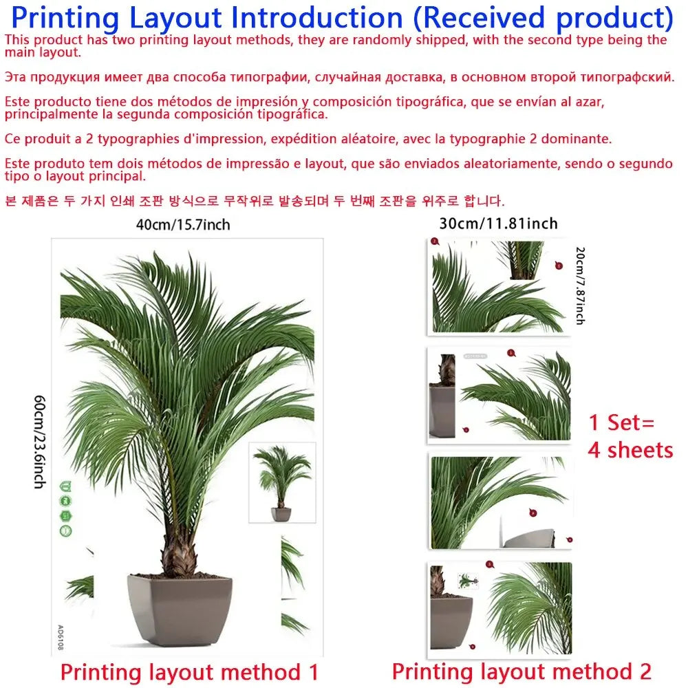 Tropical Green Leaf Self-Adhesive Wall Sticker by HitMyNeed