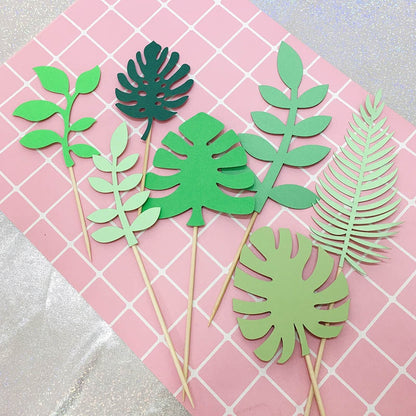 Tropical Leaf Cake Toppers Set of 7 by HitMyNeed
