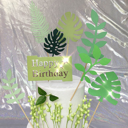 Tropical Leaf Cake Toppers Set of 7 by HitMyNeed