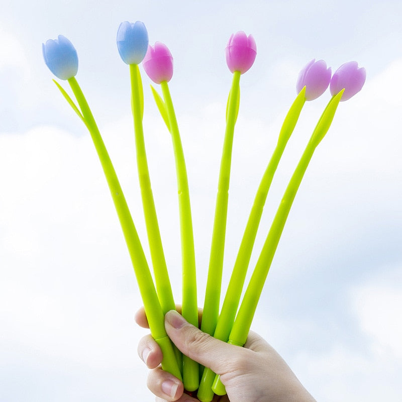 Tulip Gel Ink Flower Pens Set of 3 by HitMyNeed