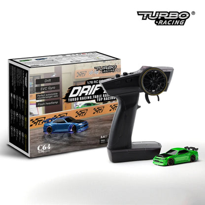 Turbo Racing 1:76 Mini Drift RC Car RTR Kit c64-green by HitMyNeed