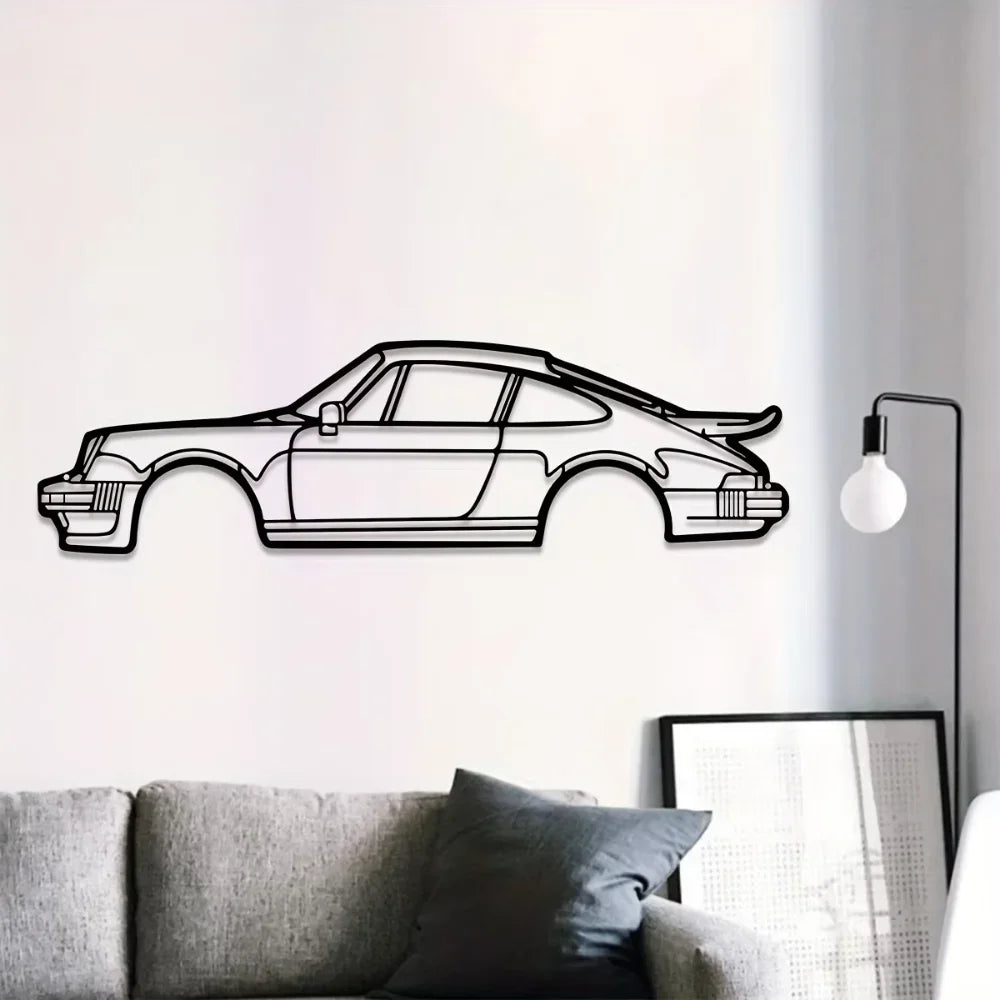Turbo Sports Car Metal Line Wall Art Decor by HitMyNeed