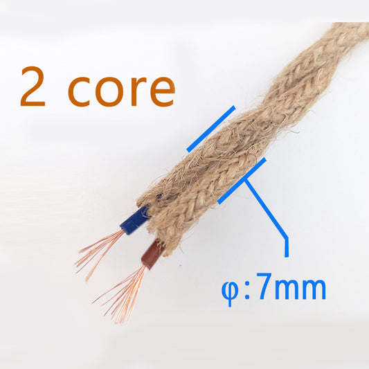Twisted Hemp Rope Vintage Electrical Lamp Cord 2-core 30m by HitMyNeed