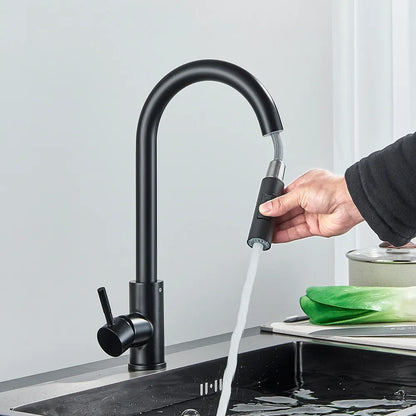 Two-Function Pull Out Kitchen Mixer Tap Single Handle by HitMyNeed