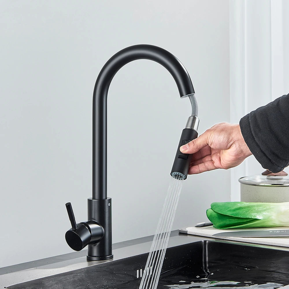 Two-Function Pull Out Kitchen Mixer Tap Single Handle by HitMyNeed