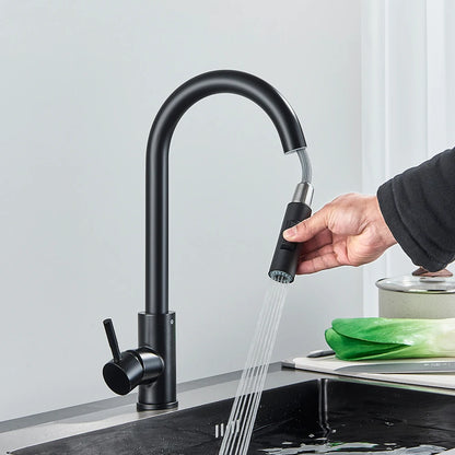 Two-Function Pull Out Kitchen Mixer Tap Single Handle by HitMyNeed