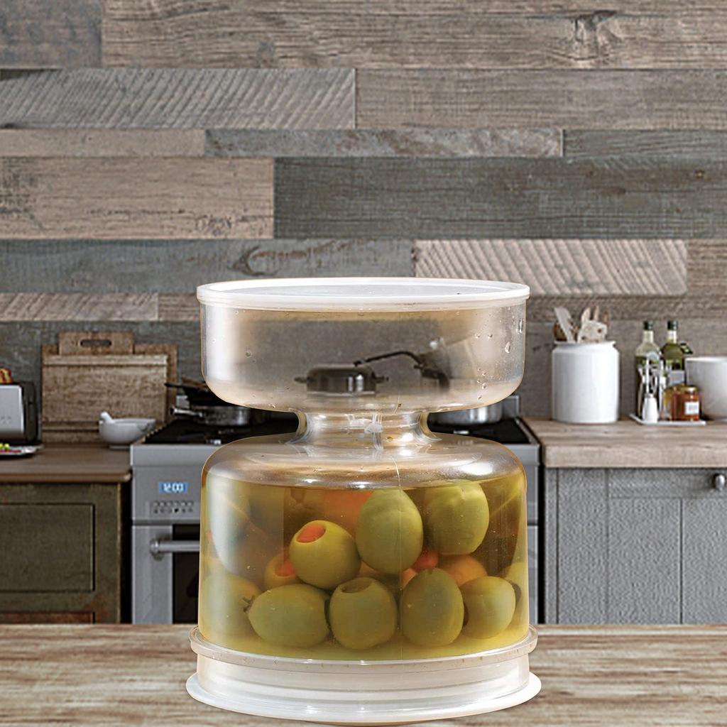 Two In One Pickle Jar with Built-In Brine Separator by HitMyNeed