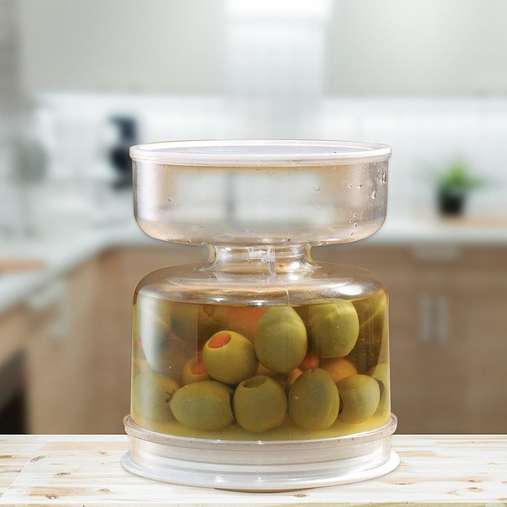 Two In One Pickle Jar with Built-In Brine Separator by HitMyNeed