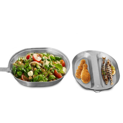 Two-in-One Stainless Steel Camping Mess Kit by HitMyNeed