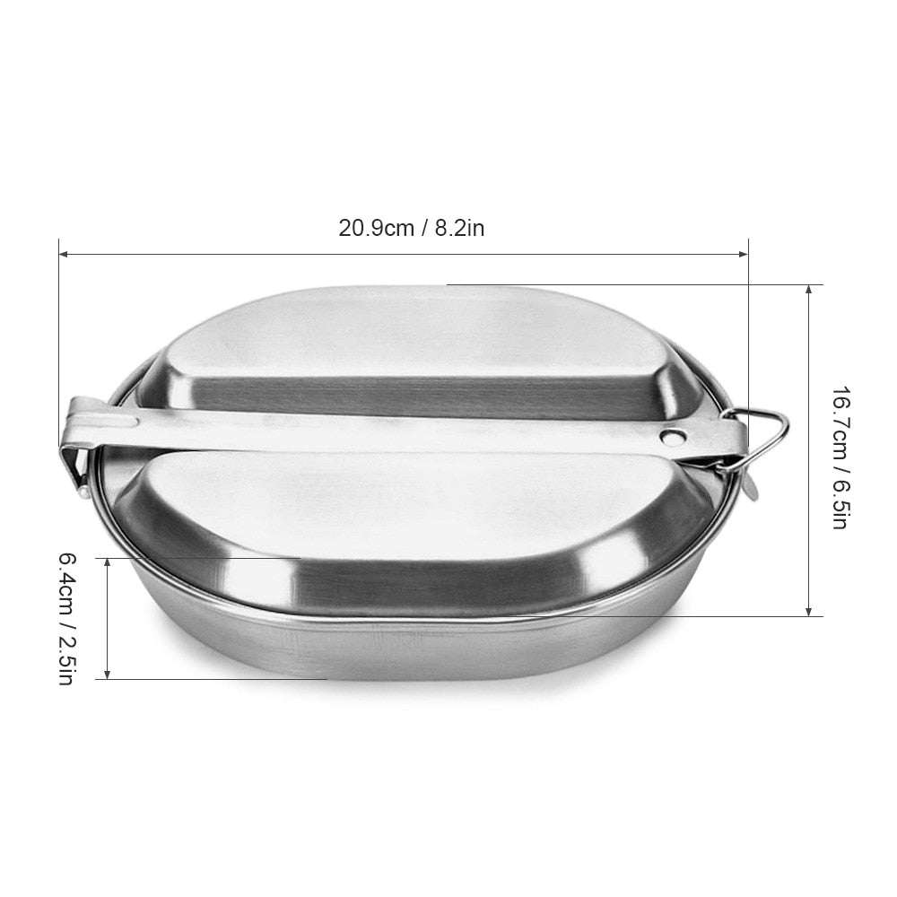Two-in-One Stainless Steel Camping Mess Kit by HitMyNeed