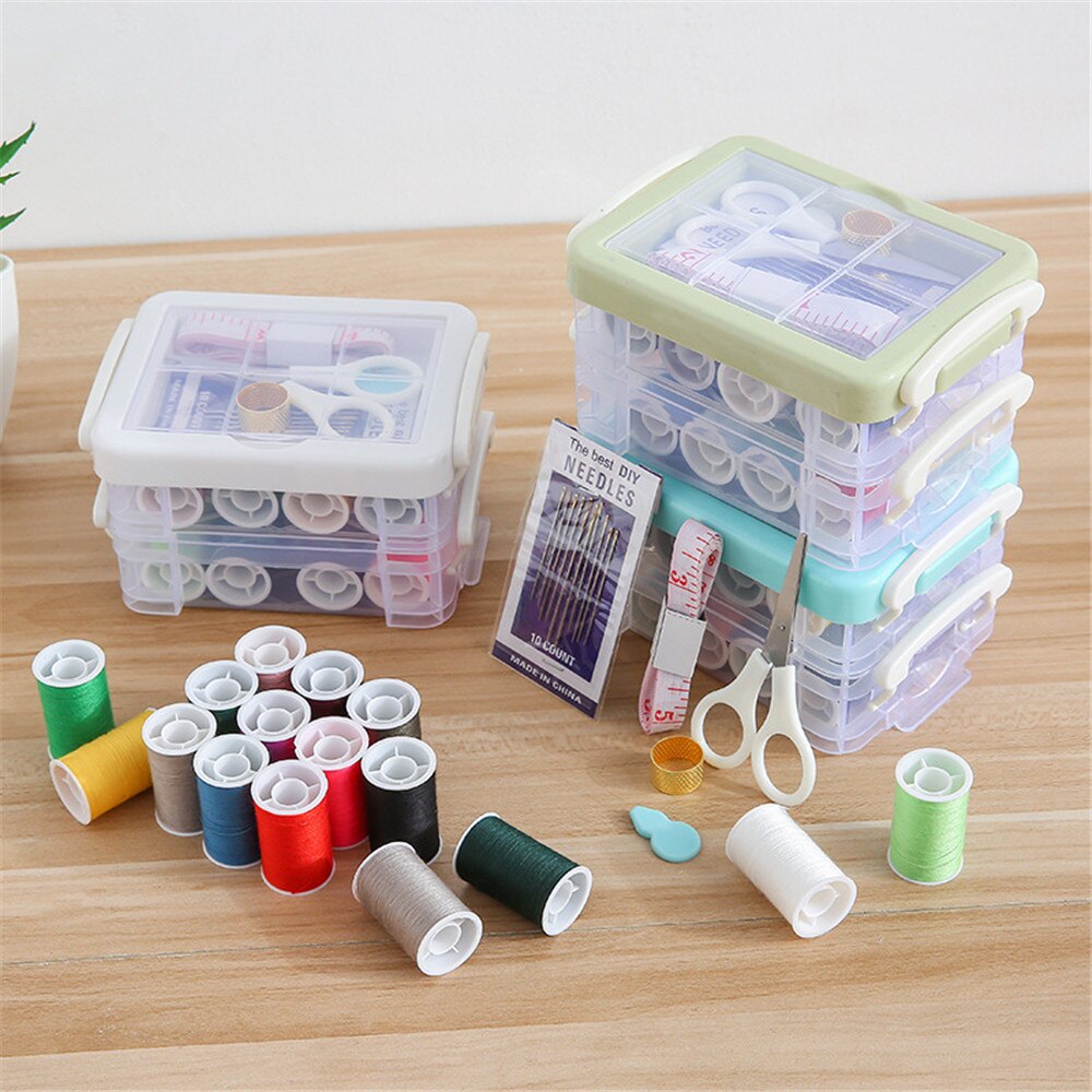 Two-Layer Sewing Kit Organizer with Accessories by HitMyNeed