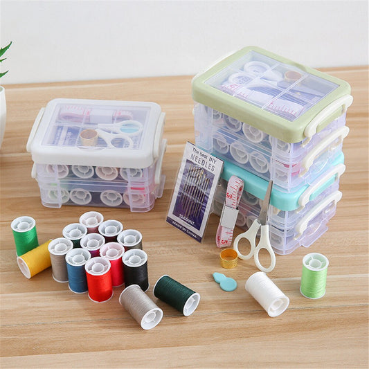 Two-Layer Sewing Kit Organizer with Accessories by HitMyNeed