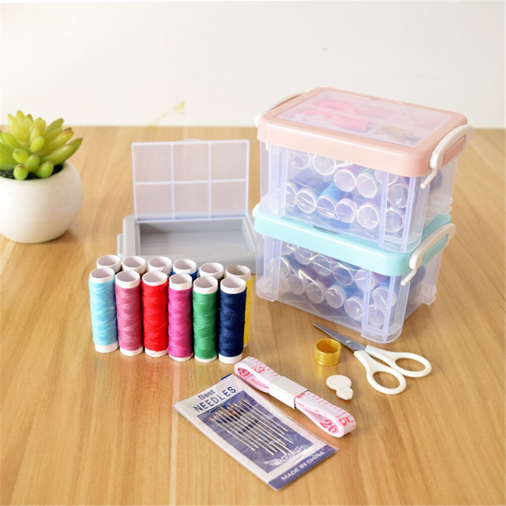 Two-Layer Sewing Kit Organizer with Accessories by HitMyNeed