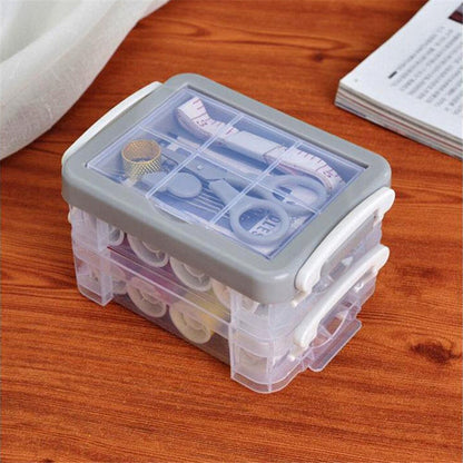 Two-Layer Sewing Kit Organizer with Accessories by HitMyNeed