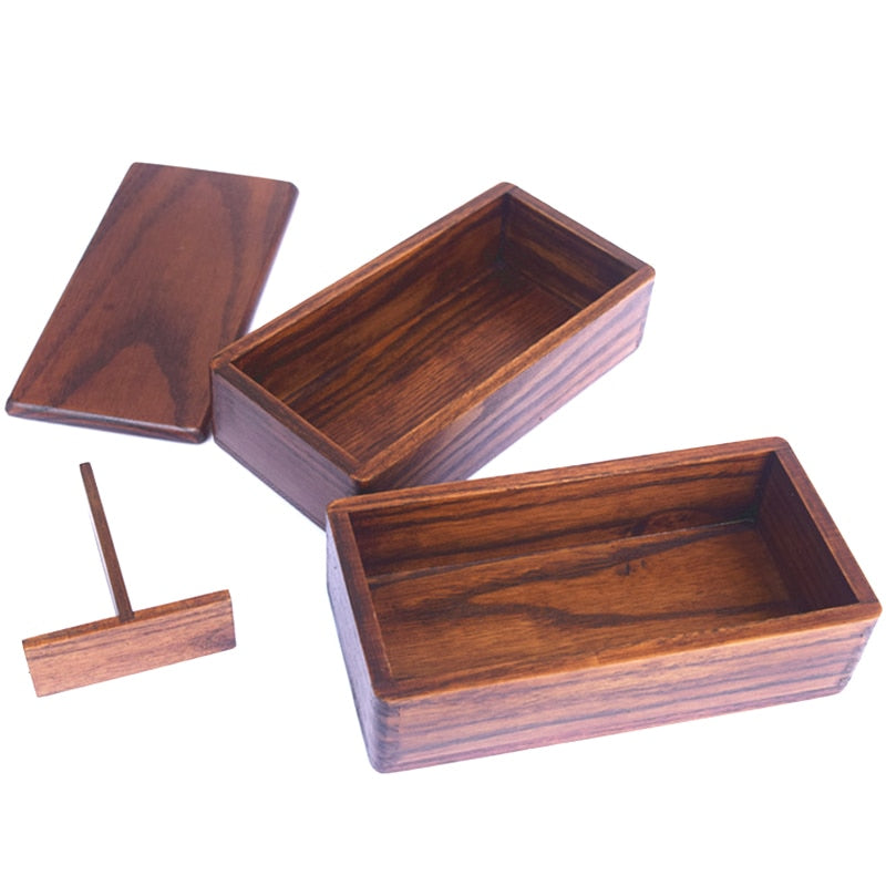 Two-Layer Wooden Lunch Box with Divider by HitMyNeed