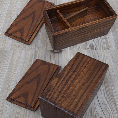 Two-Layer Wooden Lunch Box with Divider by HitMyNeed