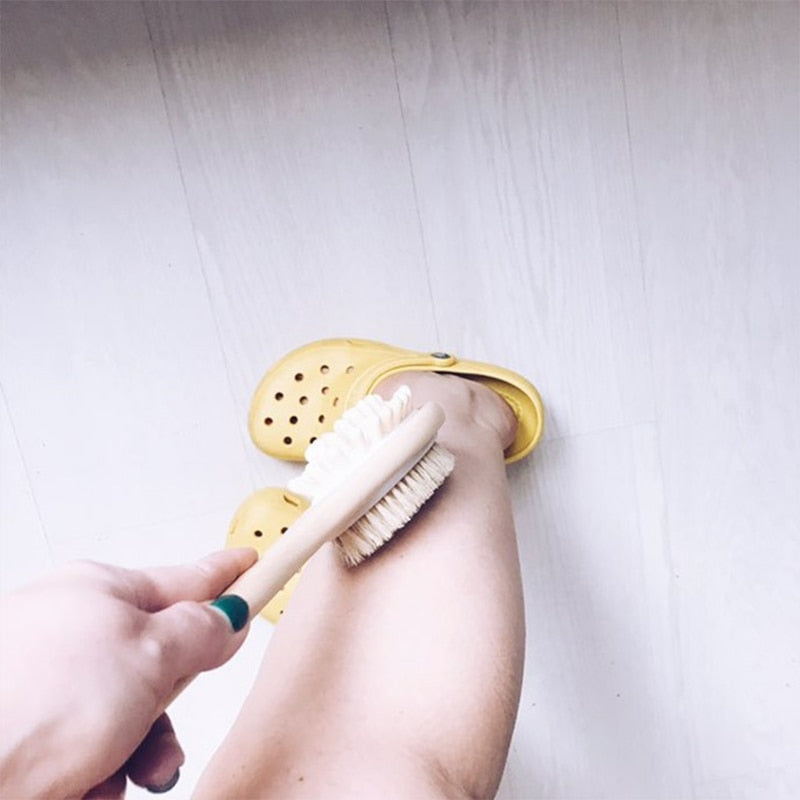 Two-Sided Wooden Back Brush with Dual Bristles by HitMyNeed