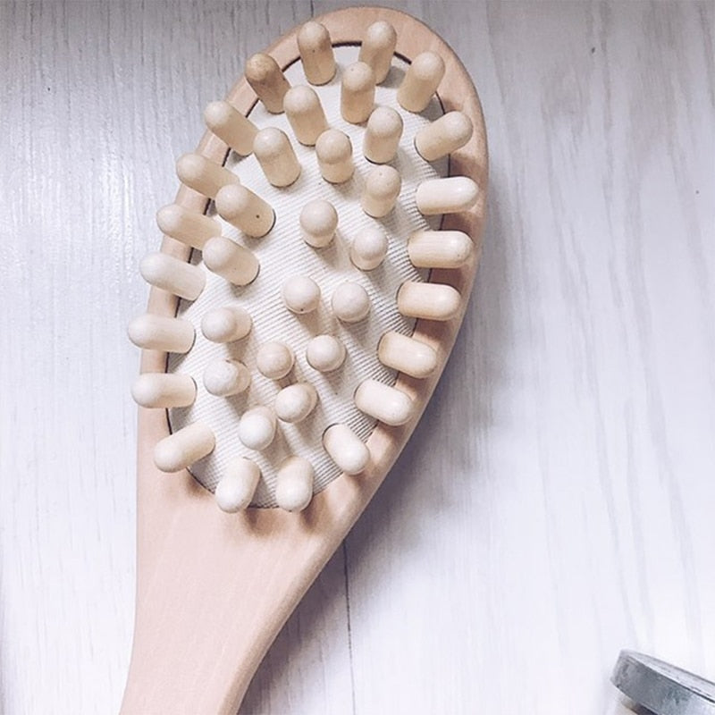 Two-Sided Wooden Back Brush with Dual Bristles by HitMyNeed