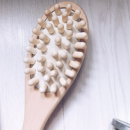 Two-Sided Wooden Back Brush with Dual Bristles by HitMyNeed