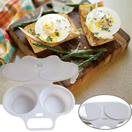 Two Slot Microwave Egg Fryer - Food-Grade Plastic by HitMyNeed