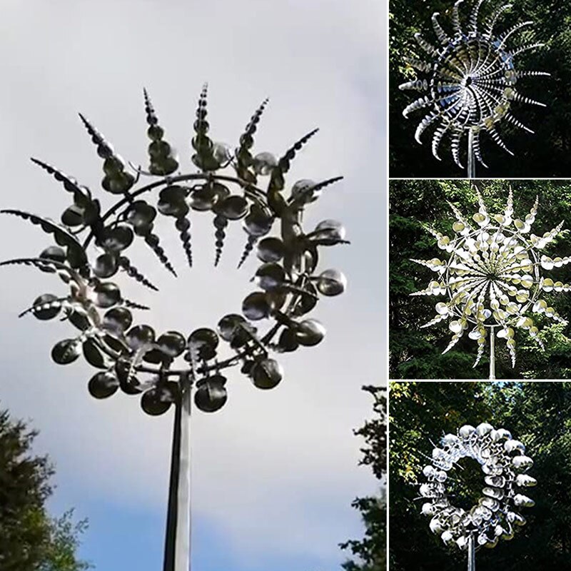 Two Tier Metal Garden Wind Spinner by HitMyNeed