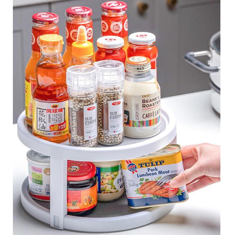 Two-Tier Rotating Can Storage Rack Organizer by HitMyNeed