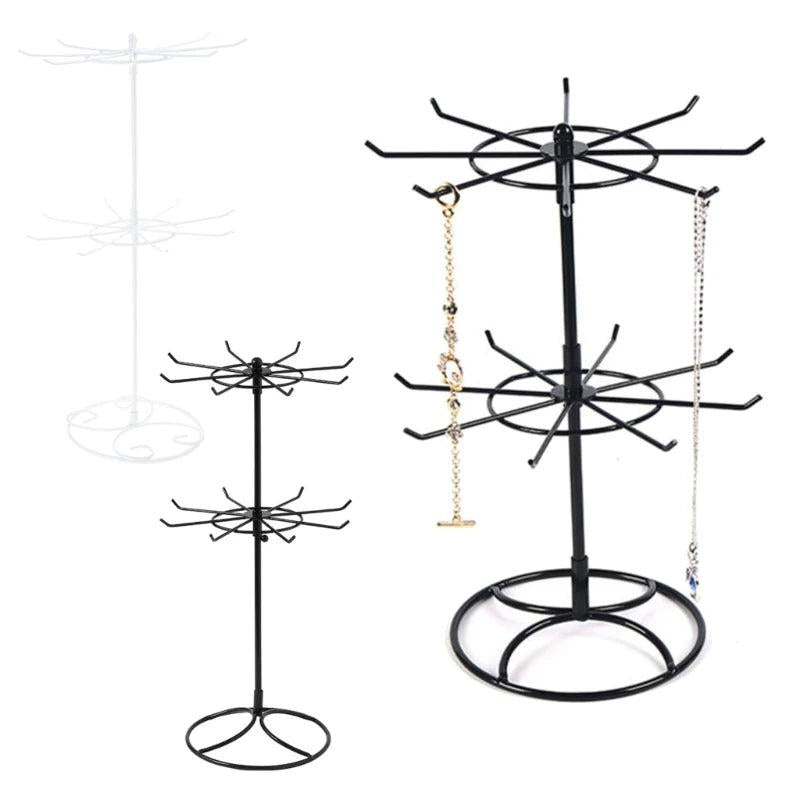 Two Tier Rotating Jewelry Stand with 16 Hooks by HitMyNeed