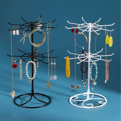 Two Tier Rotating Jewelry Stand with 16 Hooks by HitMyNeed