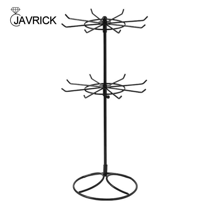 Two Tier Rotating Jewelry Stand with 16 Hooks black by HitMyNeed