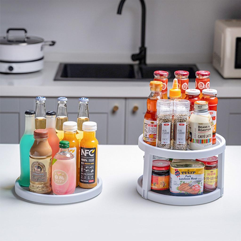 Two-Tier Rotating Spice Rack Organizer 24.8cm by HitMyNeed