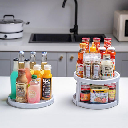 Two-Tier Rotating Spice Rack Organizer 24.8cm by HitMyNeed