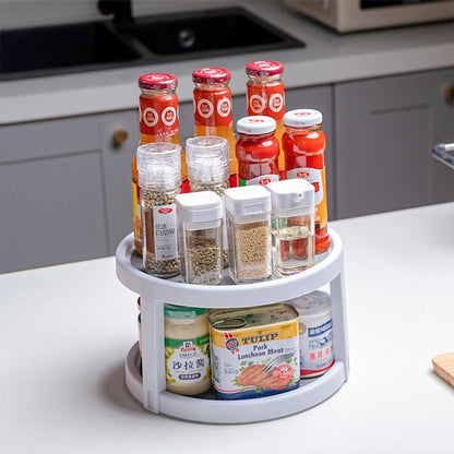 Two-Tier Rotating Spice Rack Organizer 24.8cm by HitMyNeed