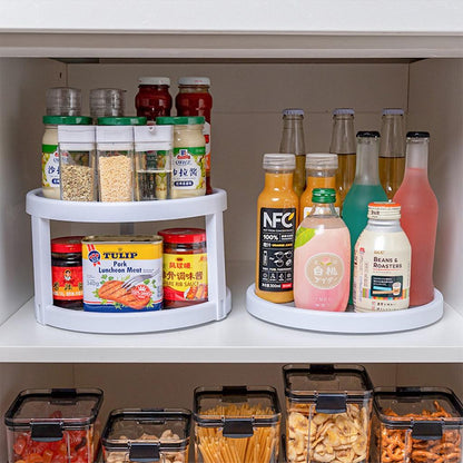 Two-Tier Rotating Spice Rack Organizer 24.8cm by HitMyNeed