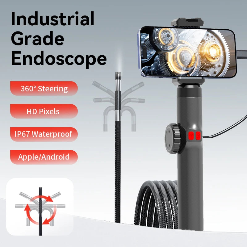 Two-Way 360° Articulating Borescope 1080P 6mm by HitMyNeed