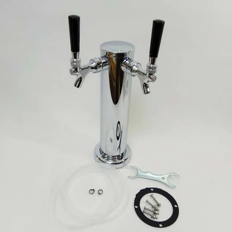Two Way Stainless Steel Beer Tower with Brass Taps by HitMyNeed