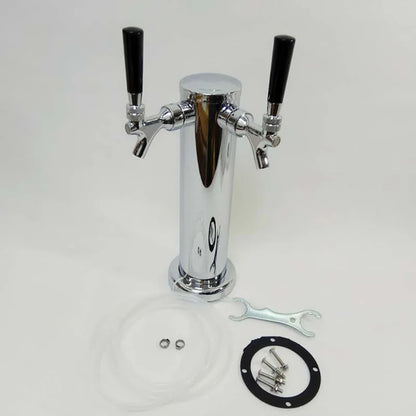 Two Way Stainless Steel Beer Tower with Brass Taps by HitMyNeed
