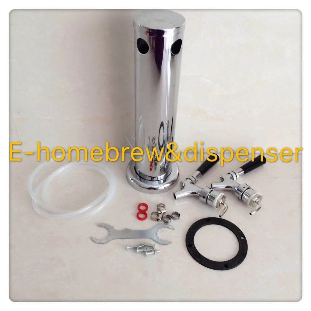 Two Way Stainless Steel Beer Tower with Brass Taps by HitMyNeed