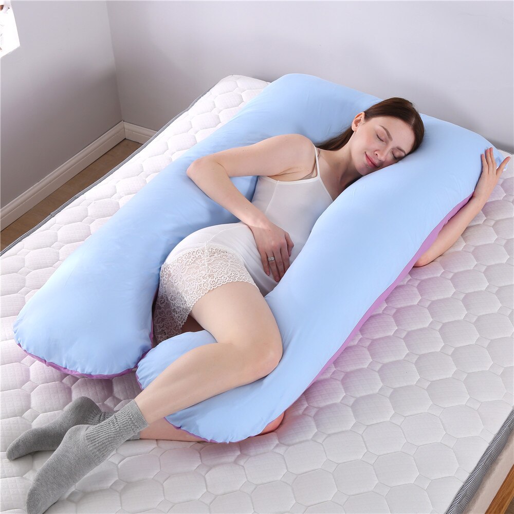 U-Shaped Pregnancy Pillow for Maternity Support blue-purple by HitMyNeed