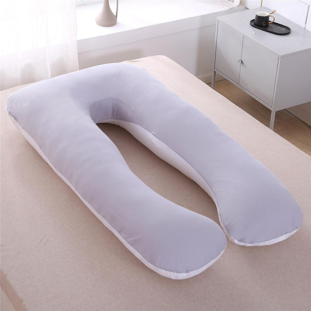 U-Shaped Pregnancy Pillow for Maternity Support gray-white by HitMyNeed