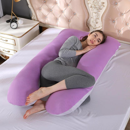 U-Shaped Pregnancy Pillow for Maternity Support purple-grey by HitMyNeed