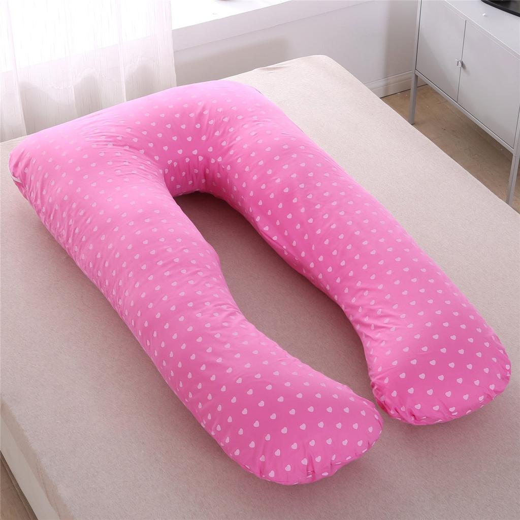 U-Shaped Pregnancy Pillow for Maternity Support spot-pink by HitMyNeed
